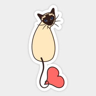 Love Siamese Cat Sticker
